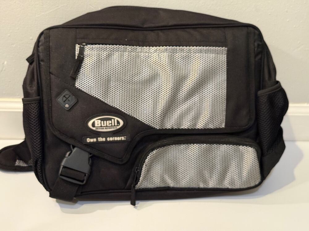 🏍️ Buell American Motorcycles Messenger Laptop Shoulder Bag Black Gray